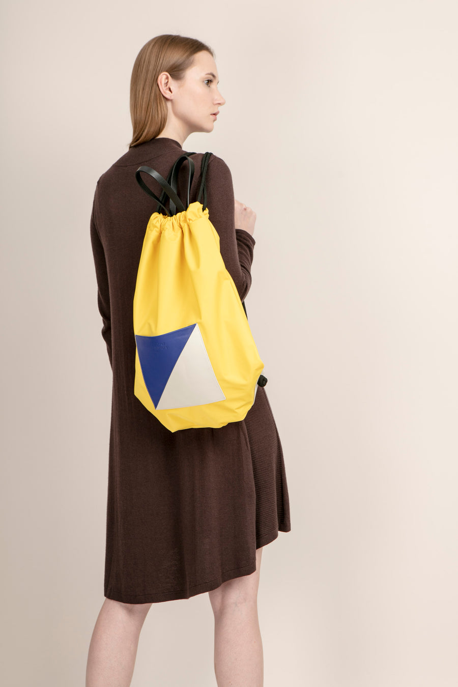 The Square / Drawstring Backpack • Yellow