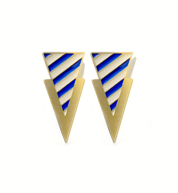 Striped Tri Earrings • Ultramarine