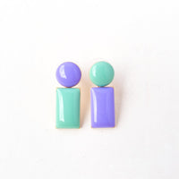 Iris Drop Earrings • Mint / Lilac
