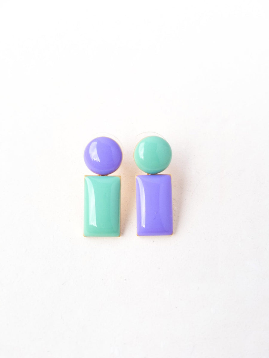 Iris Drop Earrings • Mint / Lilac