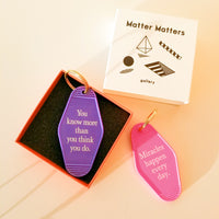 MMG Keyring • Purple • You know more than you think you do.