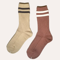 WFH Ribbed-knit Socks • Wheat & Cocoa