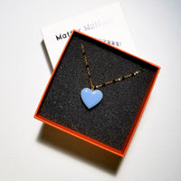 Follow Your Heart Necklace • Sky Blue & Tan