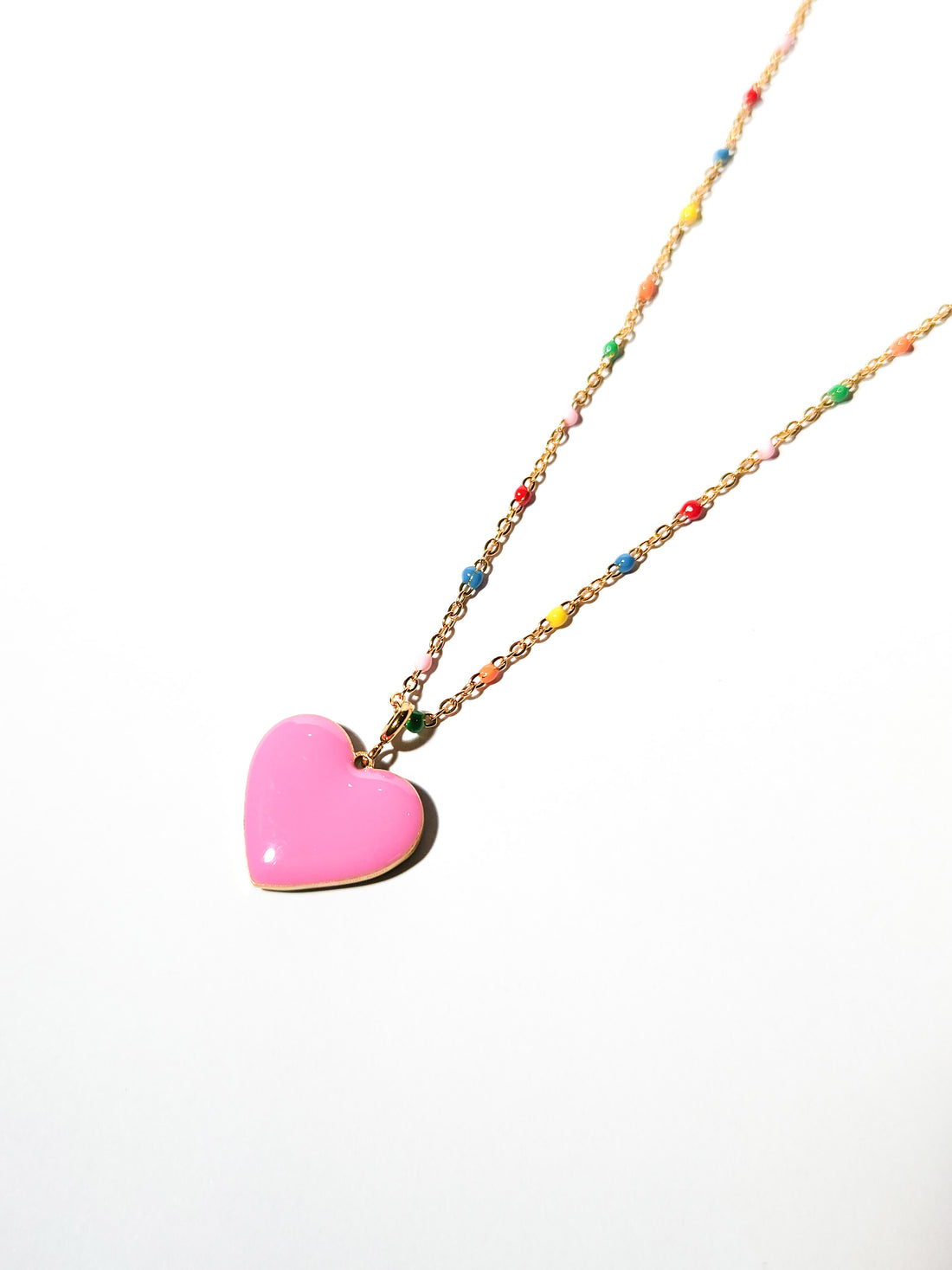 Set Your Heart Pendant • Pink & Forest Green