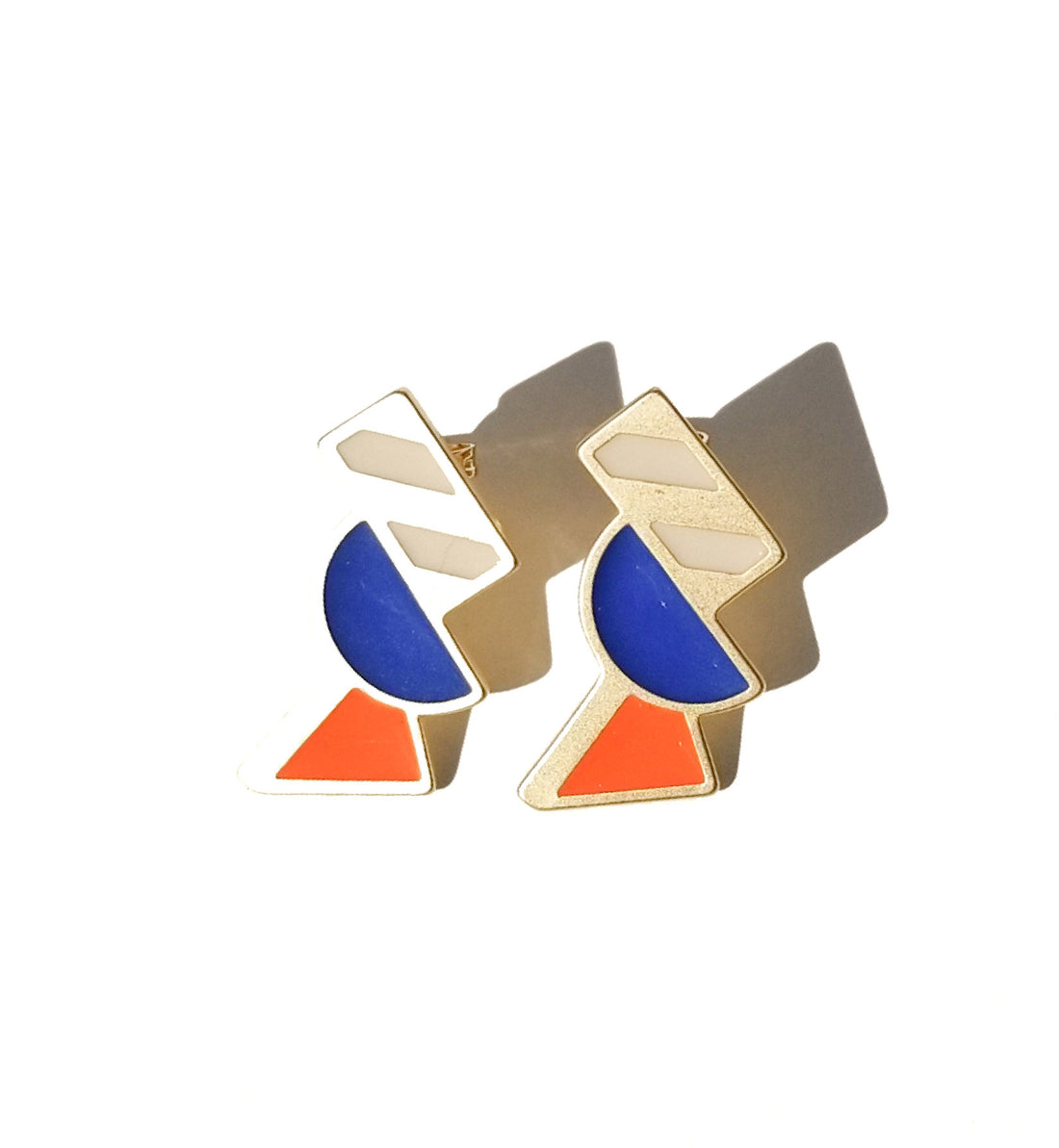 Tilt Earrings • Orange & Blue