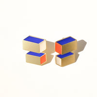 Cuboid Studs • Blue & Orange