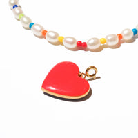 Follow Your Heart Pearl Necklace • Rainbow