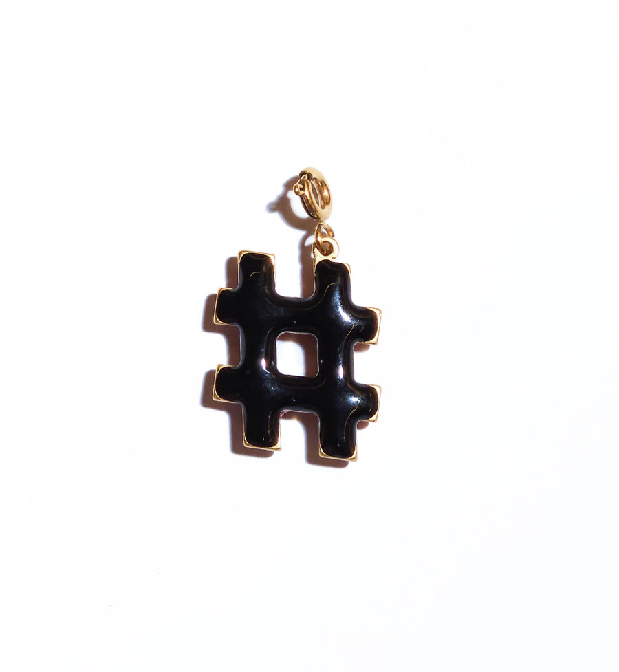 Hashtag Pendant • Black & Maroon