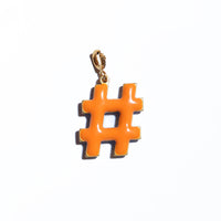 Hashtag Pendant • Forget-Me-Not & Orange