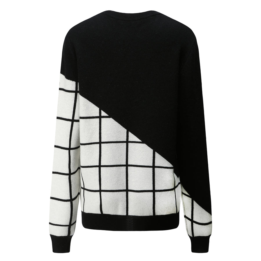 Fill in the Grids / Wool Cashmere-Blend Sweater • Black