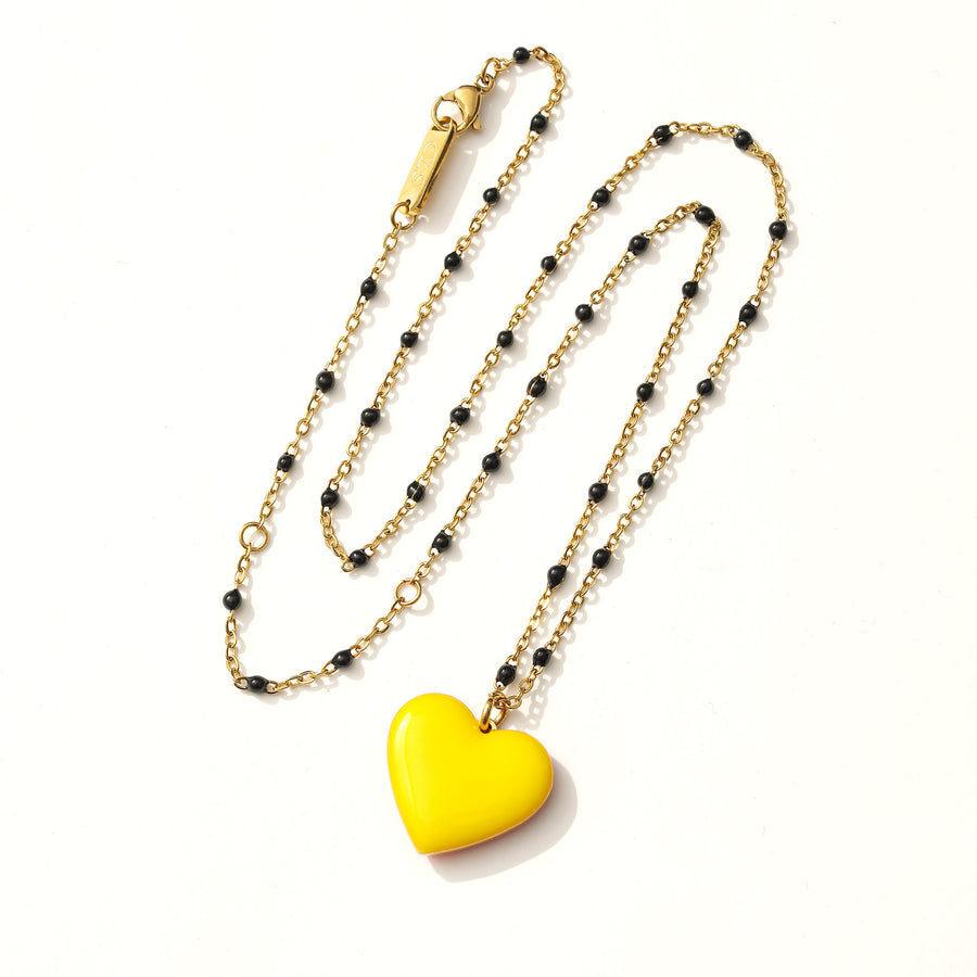 Follow Your Heart Necklace • Orange & Yellow