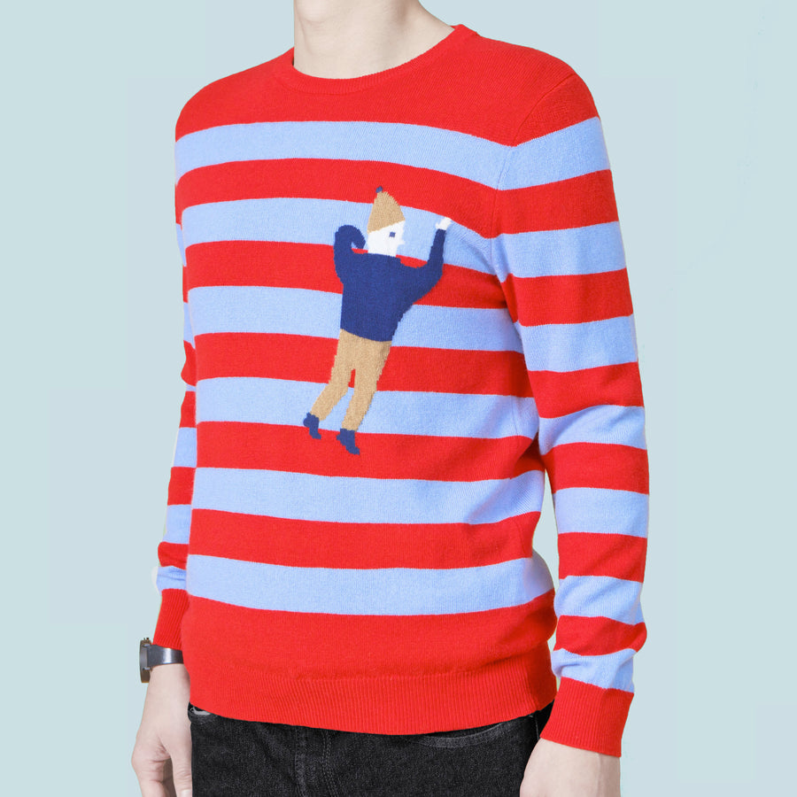 Hi Johnny / Wool Cashmere-Blend Sweater • Red