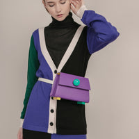 Mini Trapezoid Belt & Shoulder Bag • Purple
