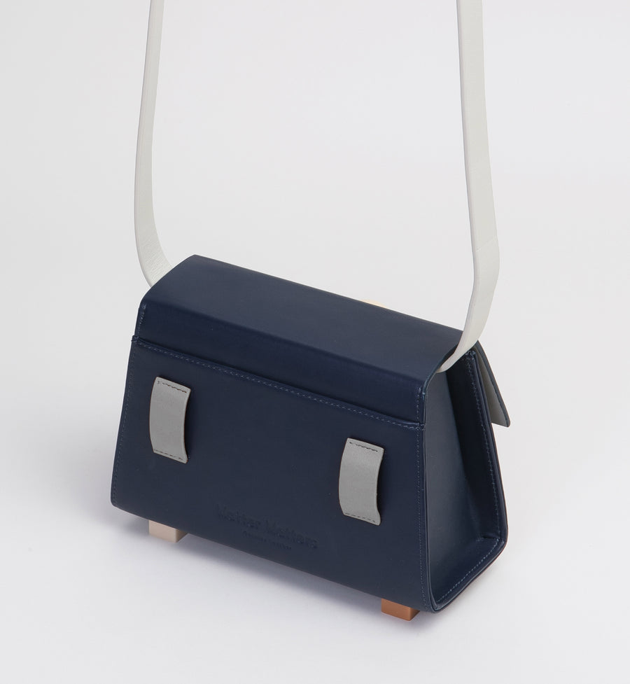 Mini Trapezoid Belt & Shoulder Bag • Navy