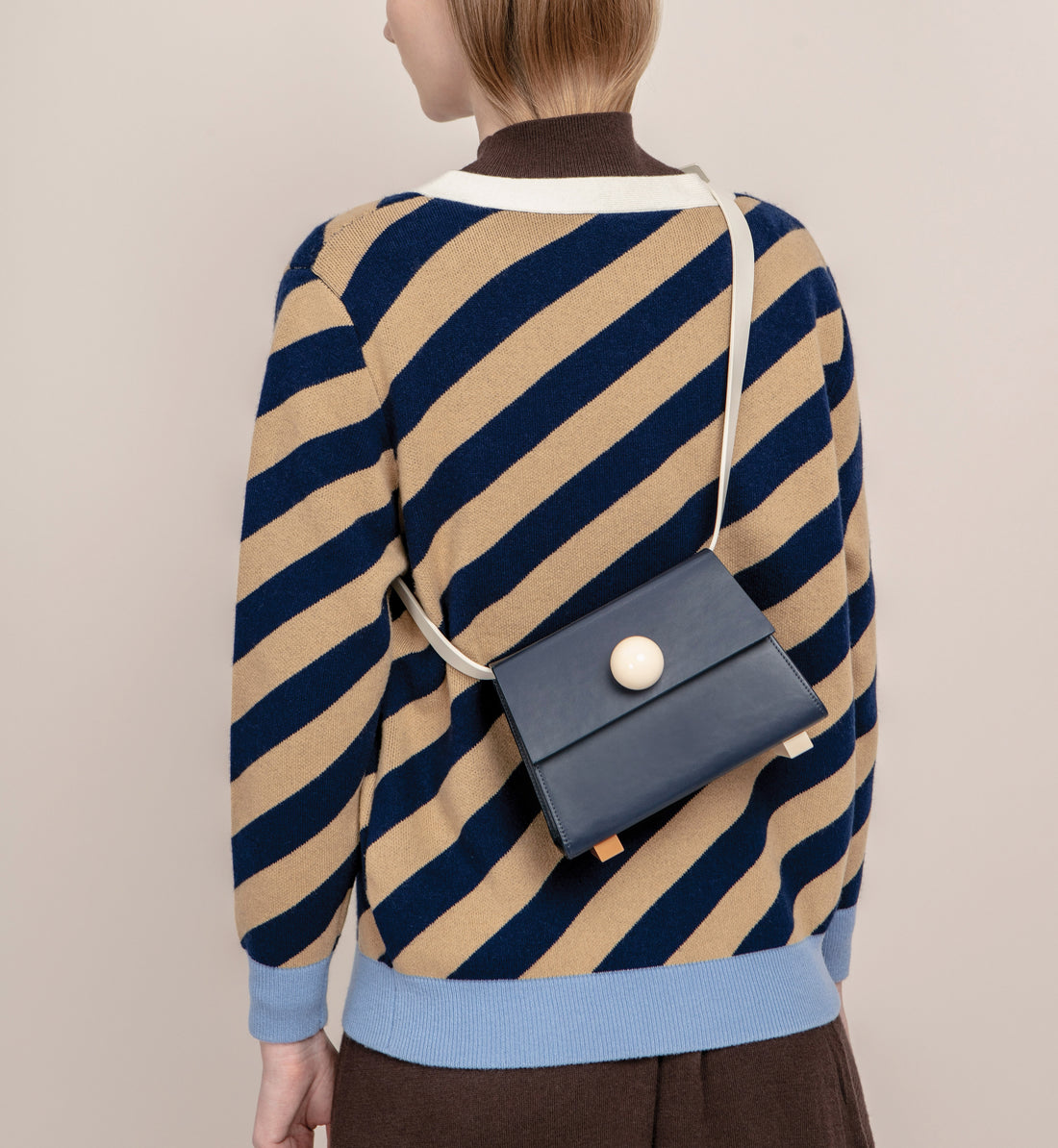 Mini Trapezoid Belt & Shoulder Bag • Navy