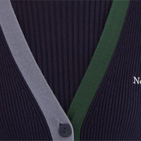 'Nope' / V-Neck Knit Cardigan • Navy