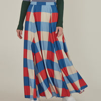 Secka / Checkered Maxi Skirt • Red