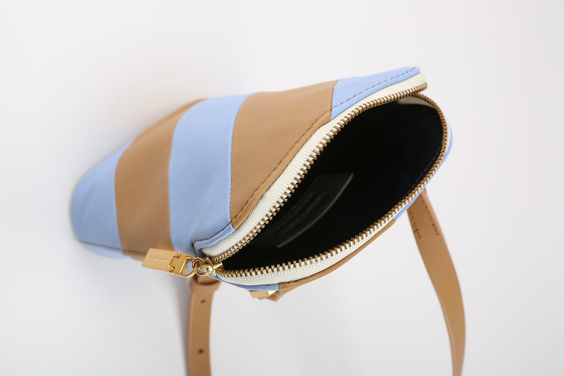 Mini Hama Shoulder Bag • Tan / Forget-Me-Not