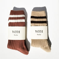 WFH Ribbed-knit Socks • Wheat & Cocoa