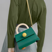 Diva Satchel Bag with Strap • Dark Green
