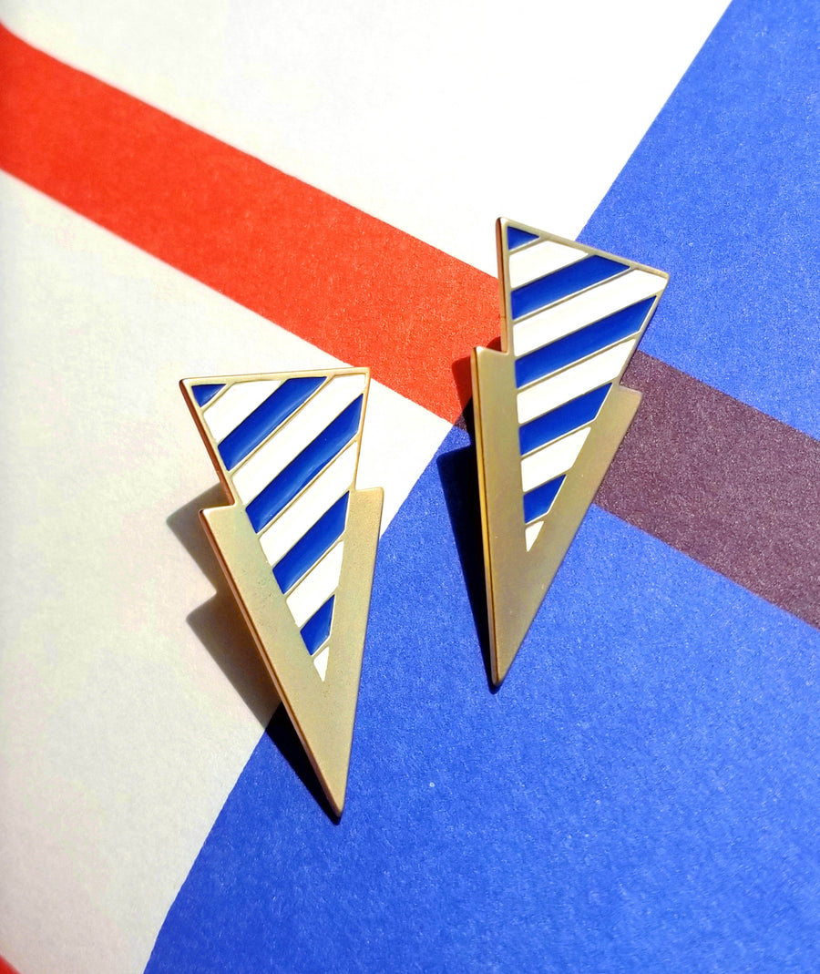 Striped Tri Earrings • Ultramarine