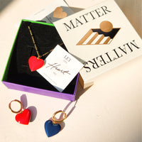 Follow Your Heart Necklace • Red & Navy