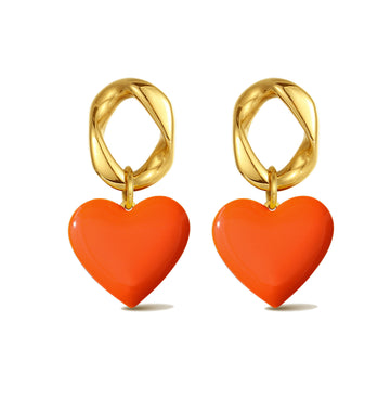 Open Your Heart / Earrings • Orange