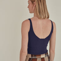 For All Hours / Ribbed Knit Tank Top • Navy