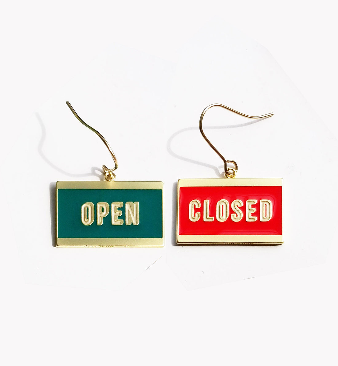 Open & Closed / Earrings • Red / Green