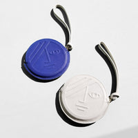 Phase and Eclipse Round Coin Purse • Royal Blue & Beige