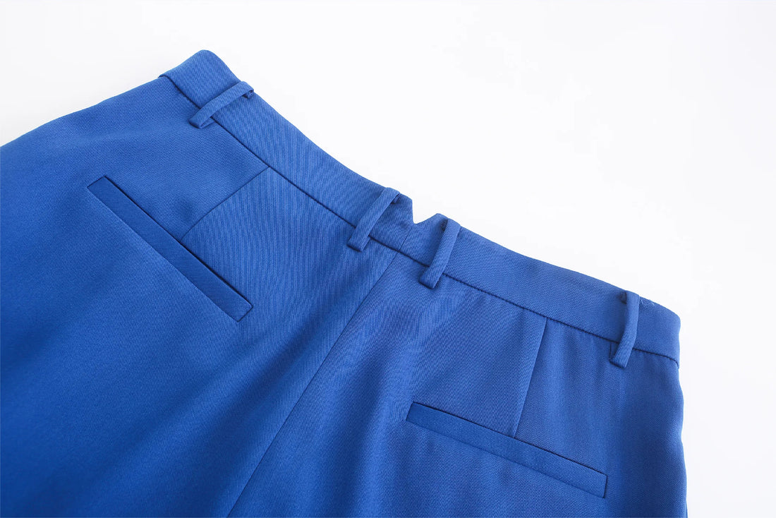 'HELLO' / Wide-leg Boyfriend Pants • Ultramarine