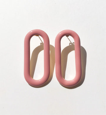 Oval Earrings • Pink