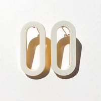 Oval Earrings • White Acrylic