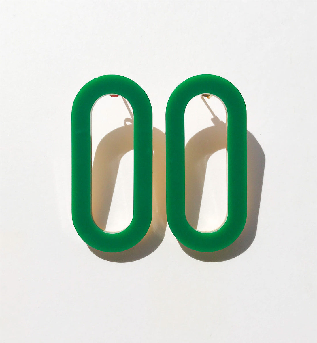 Oval Earrings • Green Acrylic