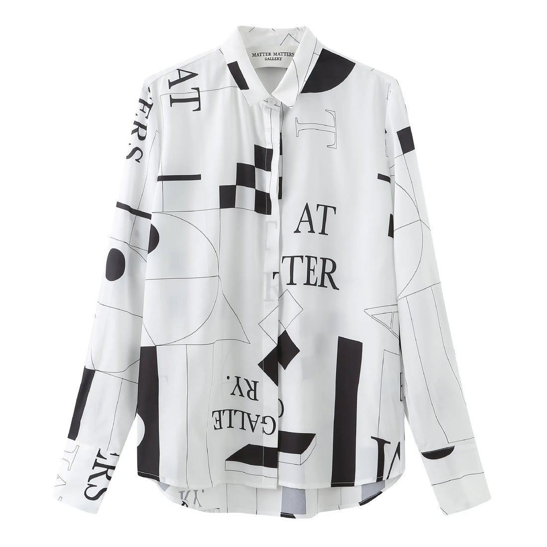 'Mute' / Pattern Capri Shirt • White