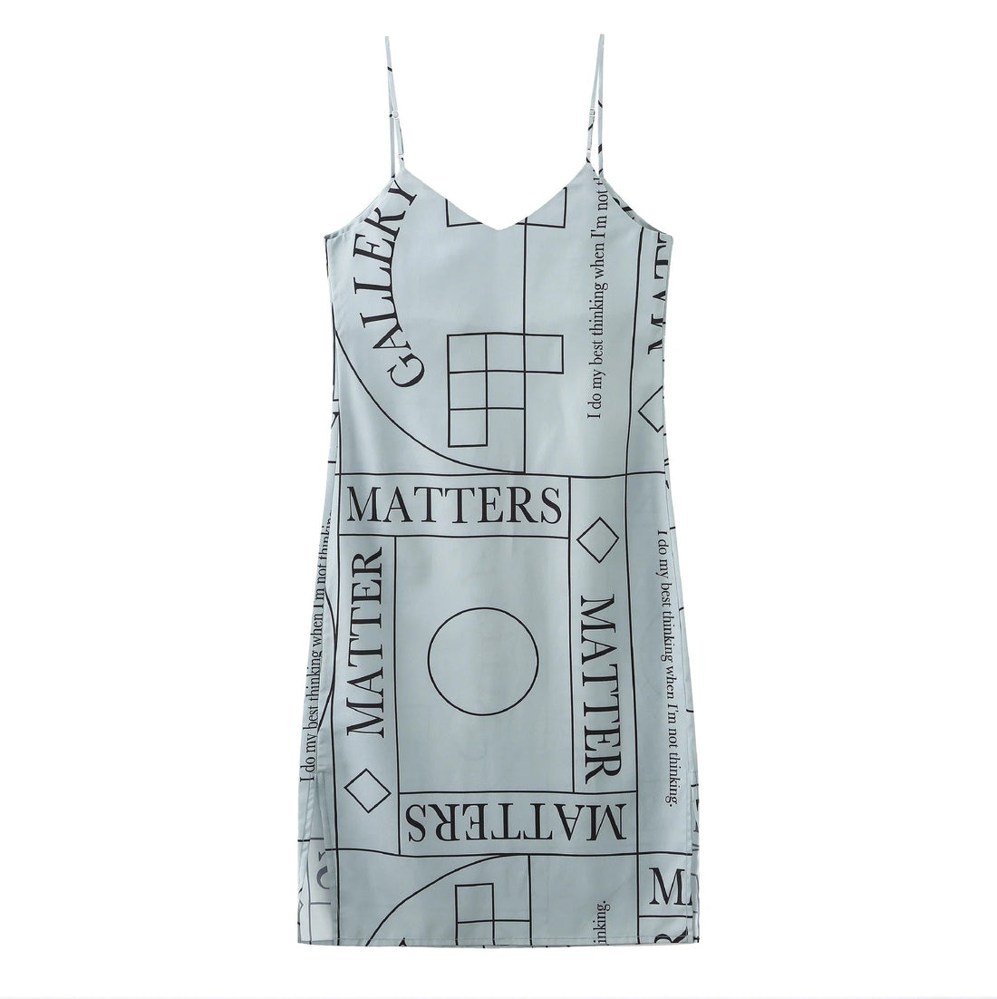 'Not' / Pattern Tank Dress • Grey