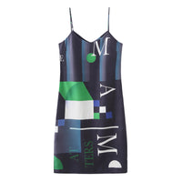 'Moss' / Pattern Tank Dress • Navy