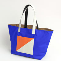 The Square / Reversible Tote Bag • Tan + Blue