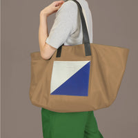 The Square / Reversible Tote Bag • Tan + Blue