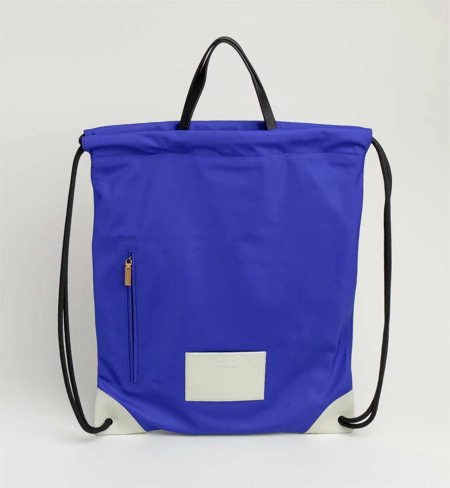 The Square / Drawstring Backpack • Blue