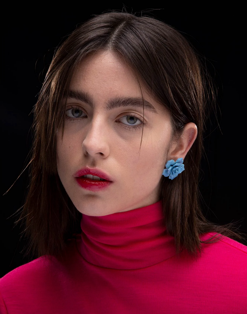 Andres Gallardo / Rose Earrings Blue