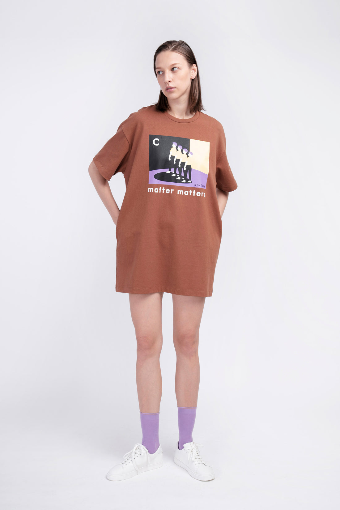 C is for Copy / T-shirt Dress • Brown