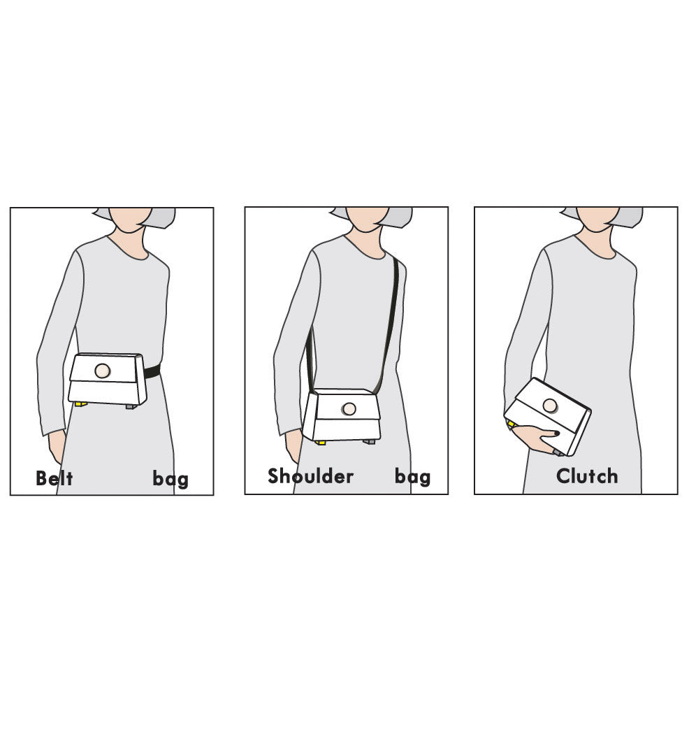 Mini Trapezoid Belt & Shoulder Bag • Beige