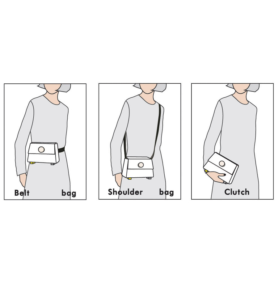 Mini Trapezoid Belt & Shoulder Bag • Beige