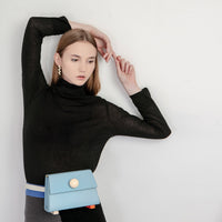 Mini Trapezoid Belt & Shoulder Bag • Light blue
