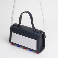 Mini Trapezoid Satchel Bag with Strap • Black