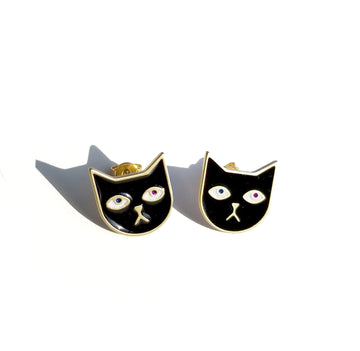 Kitty Tom Earrings • Black