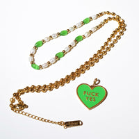 Fuck Yes Pearl Necklace • Bright Green