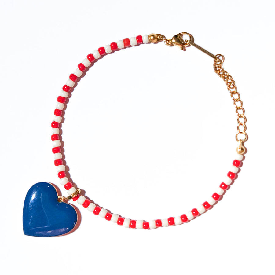 Heart to Heart / Bracelet • Red & Navy
