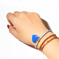 Heart to Heart / Bracelet • Cobalt & Chocolate